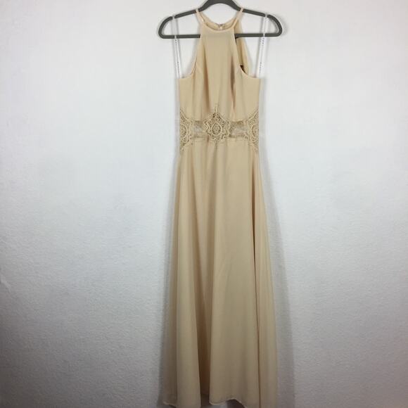 NWT Jarlo London ASOS Cream Aden Maxi Dress Lace Insert Waist Size XS/8 - Picture 3 of 12